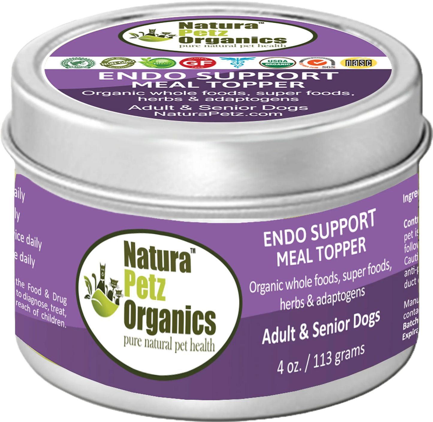 Pet Endo Support Supplement - Organic Botanical - Meal Topper - USA