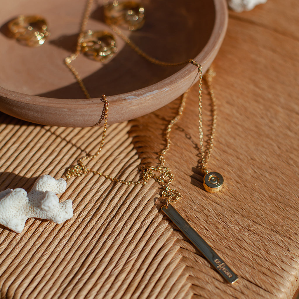 Cambodia Craft Recycled Brass Khmer Layered Peace Necklace, Phnom Penh