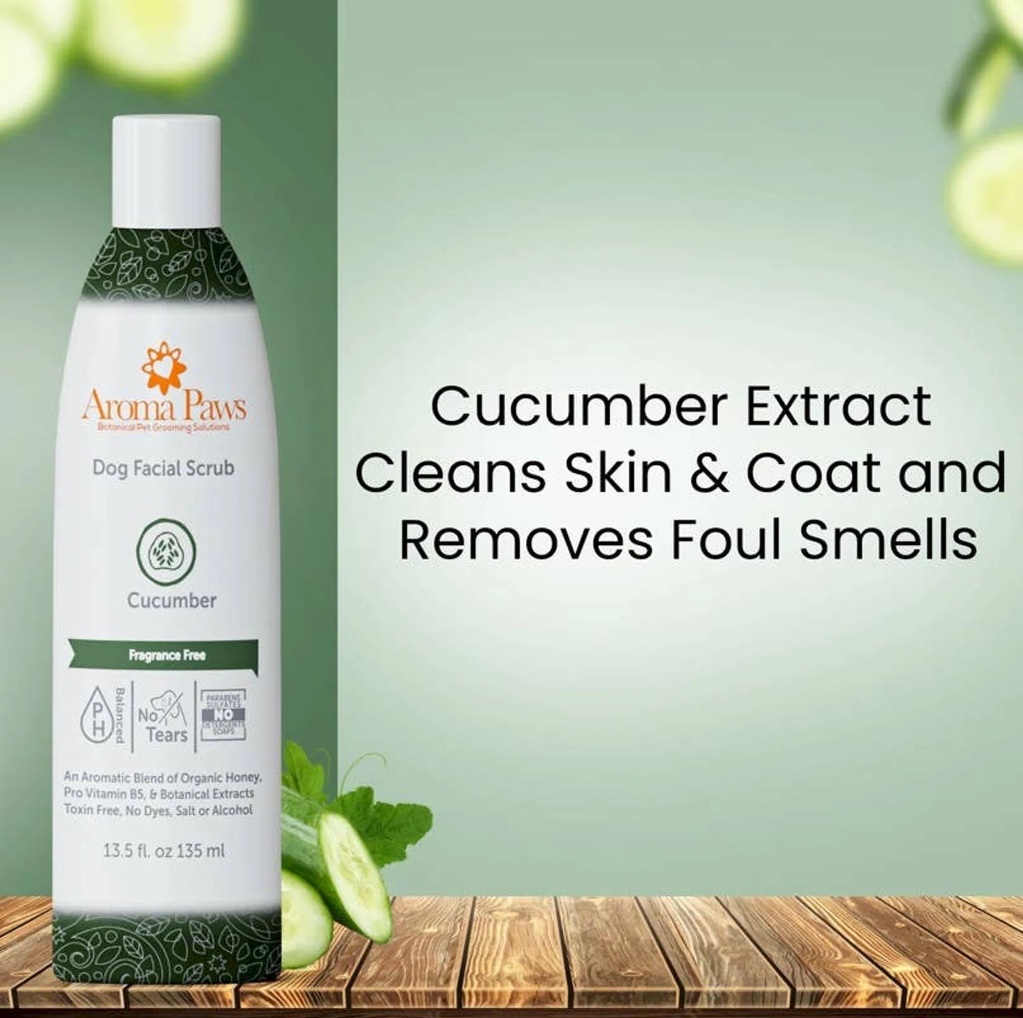 Facial Scrub - Aloe and Cucumber - Grooming Cleanser - USA Made