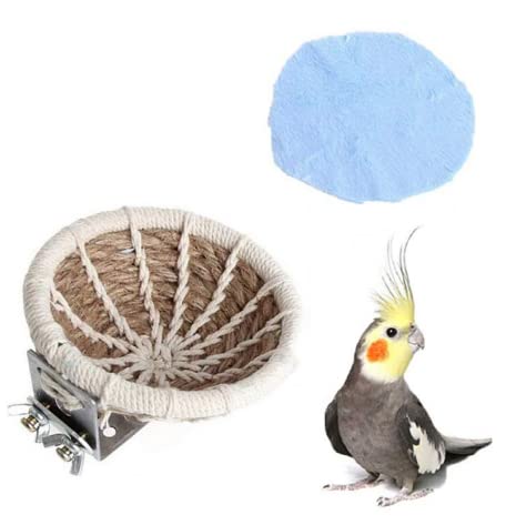 Handmade Hemp Rope Bird Nest with Soft Sleeping Mat - 4.5 Inch