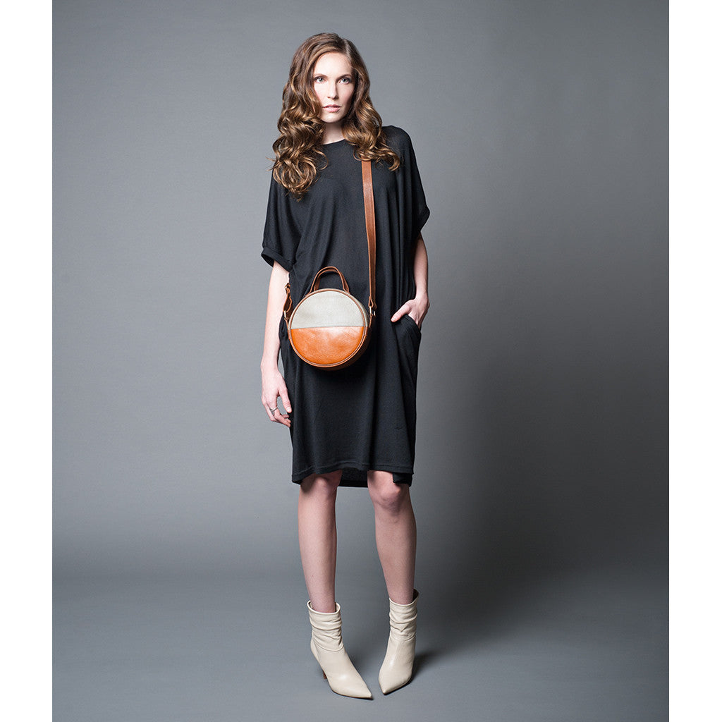 Sora Nomad Eco Leather Moon Bag, Convertible Crossbody & Clutch, Handmade in India