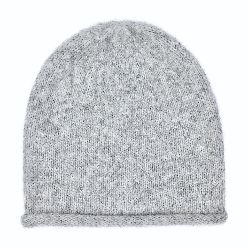 Artisan Alpaca Slouchy Beanie - Hand-Knit in Peru - Gray