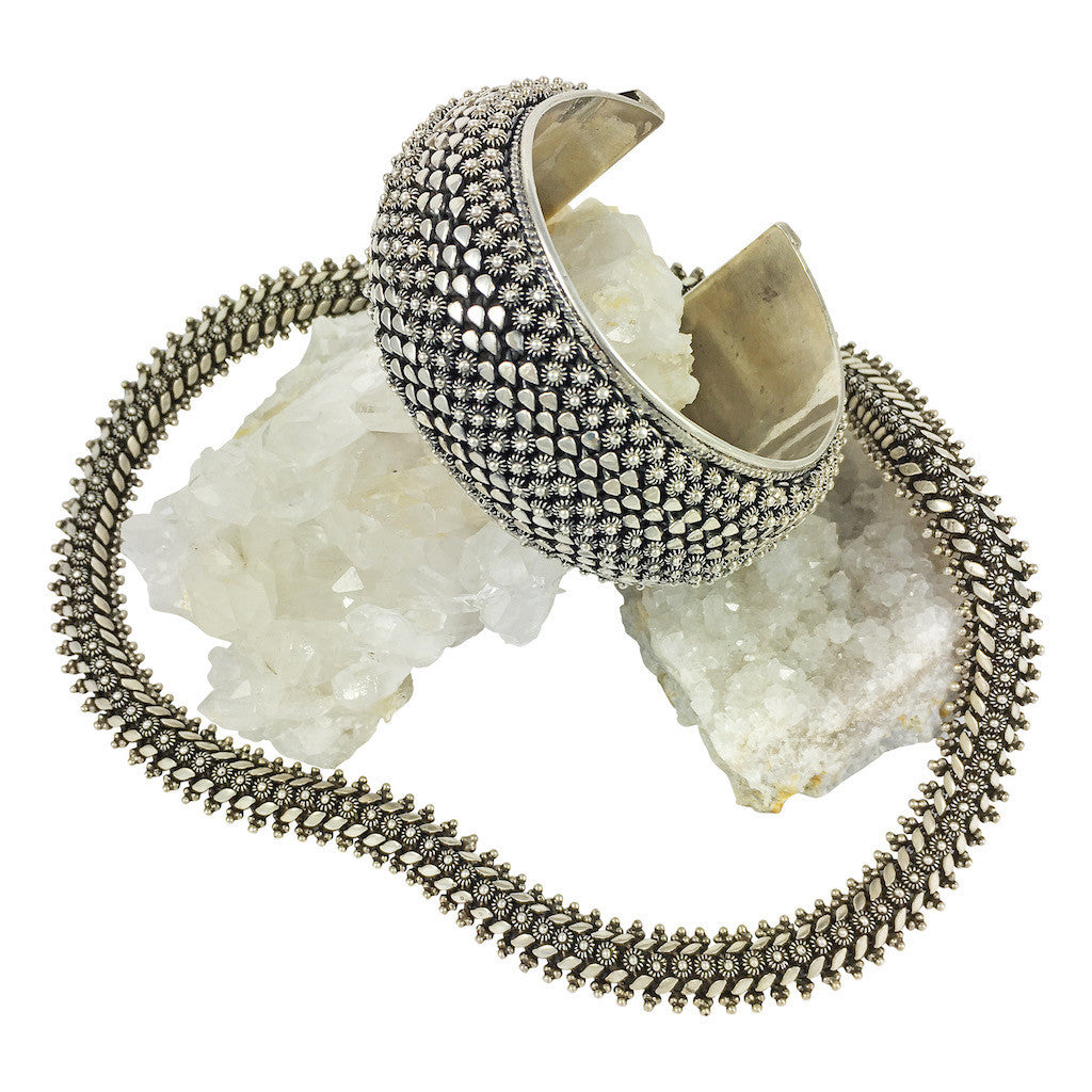 Antiqued Royal Snake Cuff, Laos