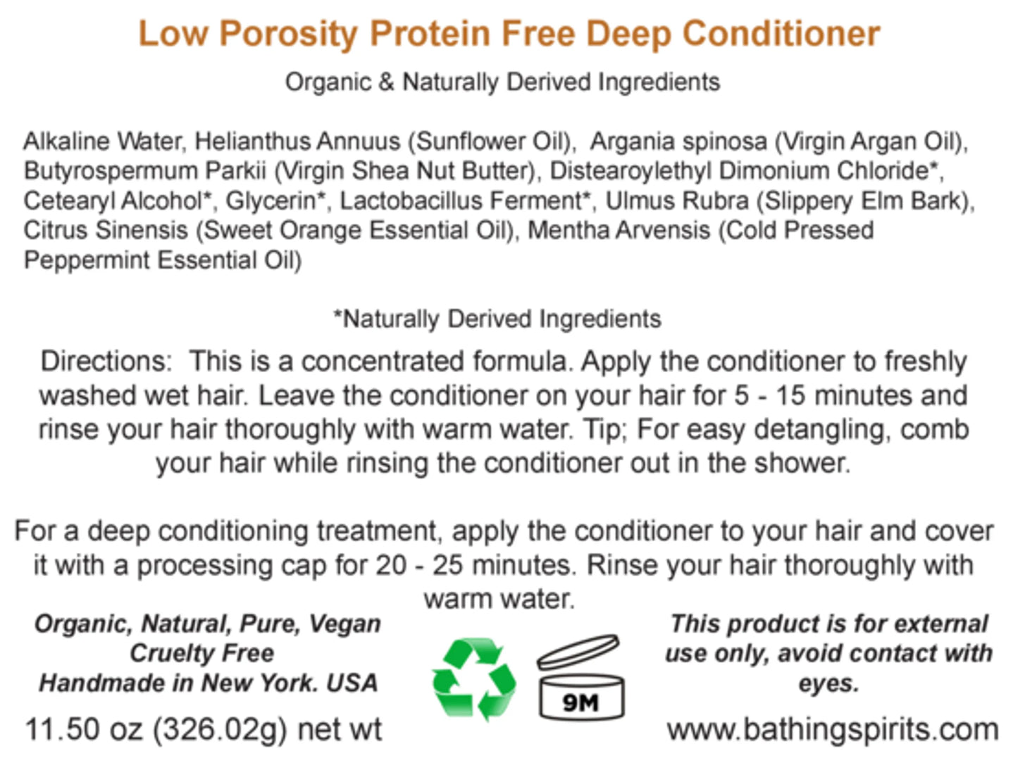 Protein-Free Whipped Conditioner - Low Porosity and Sensitive Hair - 8 oz