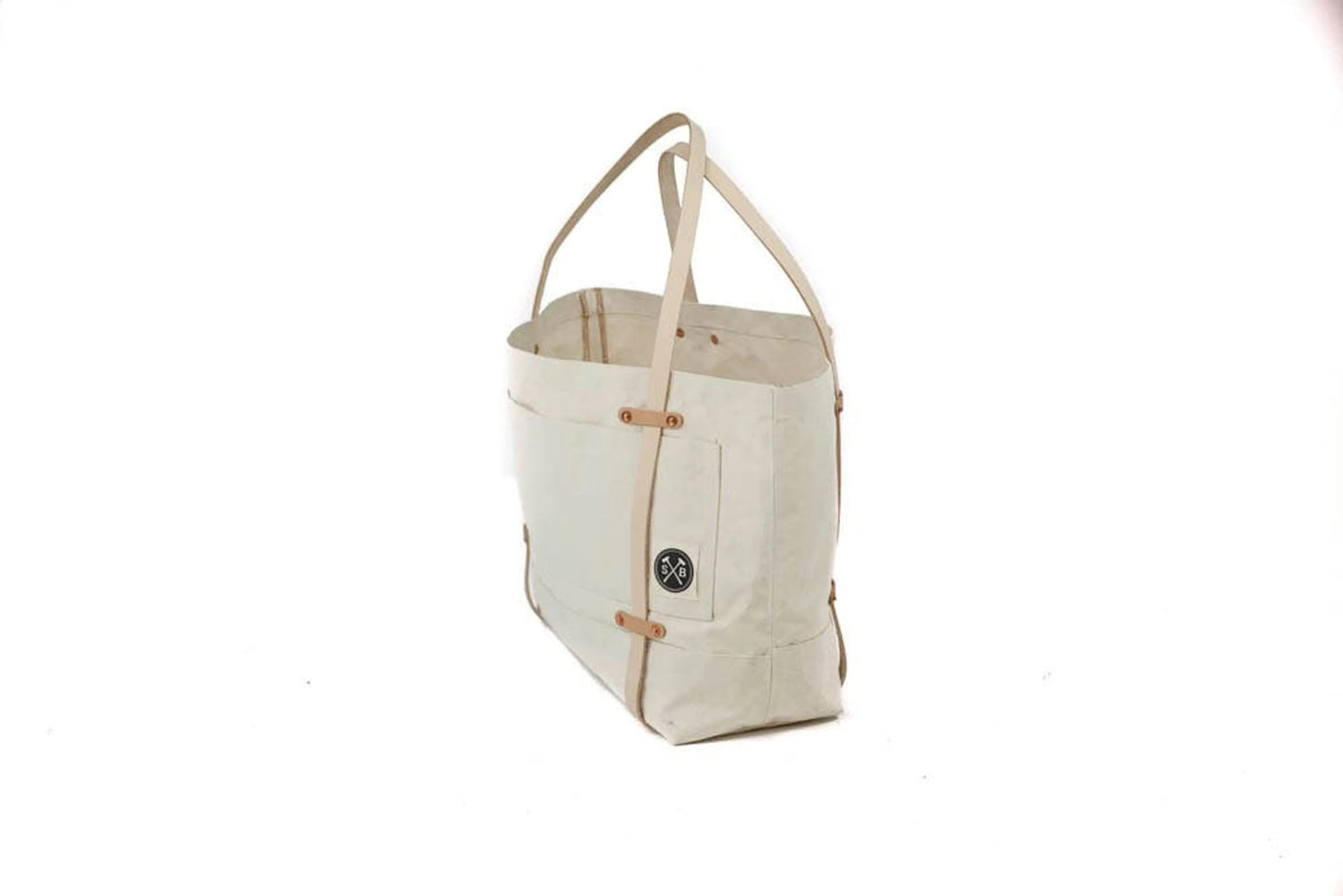 Canvas Getaway Tote - Organic Cotton and Leather - Oversized Style - USA