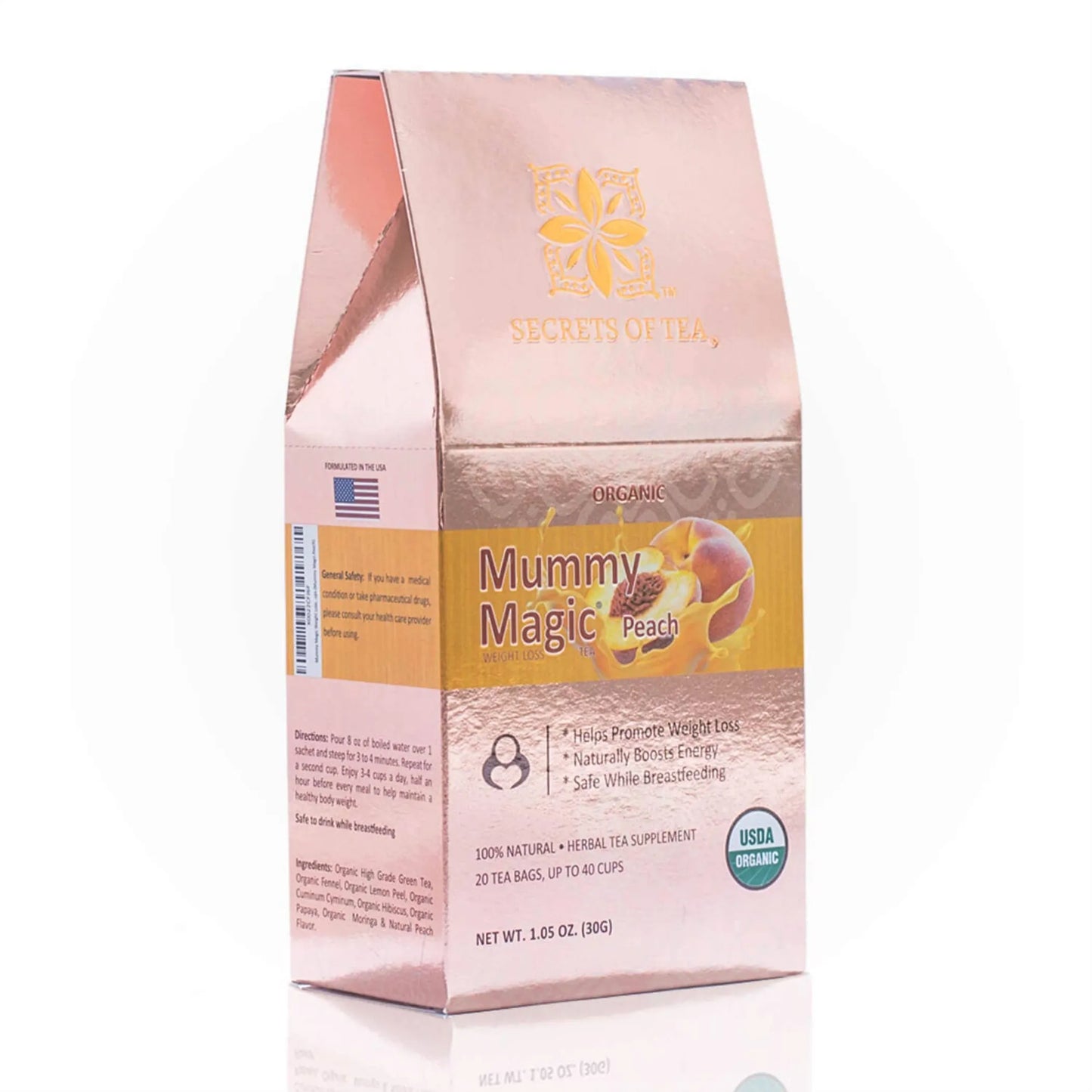 Peach Wellness Tea - Organic Herbal Blend - 20 Sachets