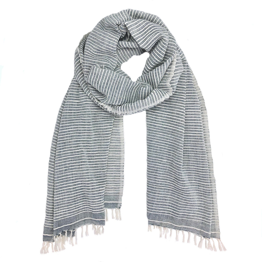 Addis Ababa Artisans Pure Ethiopian Cotton Oversized Scarf, Ethiopia