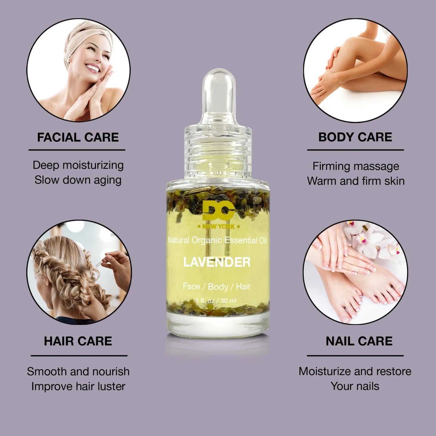 Lavender Essential Oil - Jojoba and Coconut - Multi-Use - USA Made