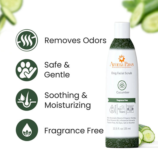 Facial Scrub - Aloe and Cucumber - Grooming Cleanser - USA Made