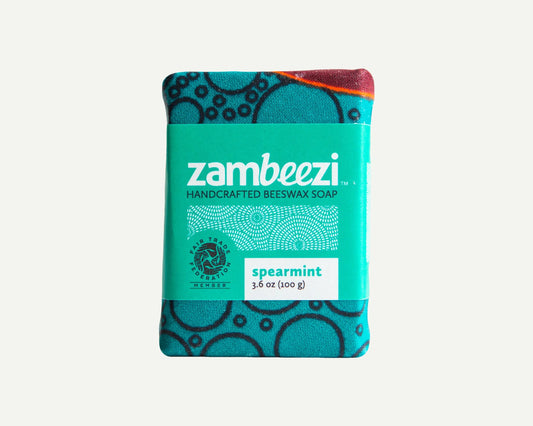Spearmint Soap Bar - Sunflower and Beeswax - Artisan Style - Zambia