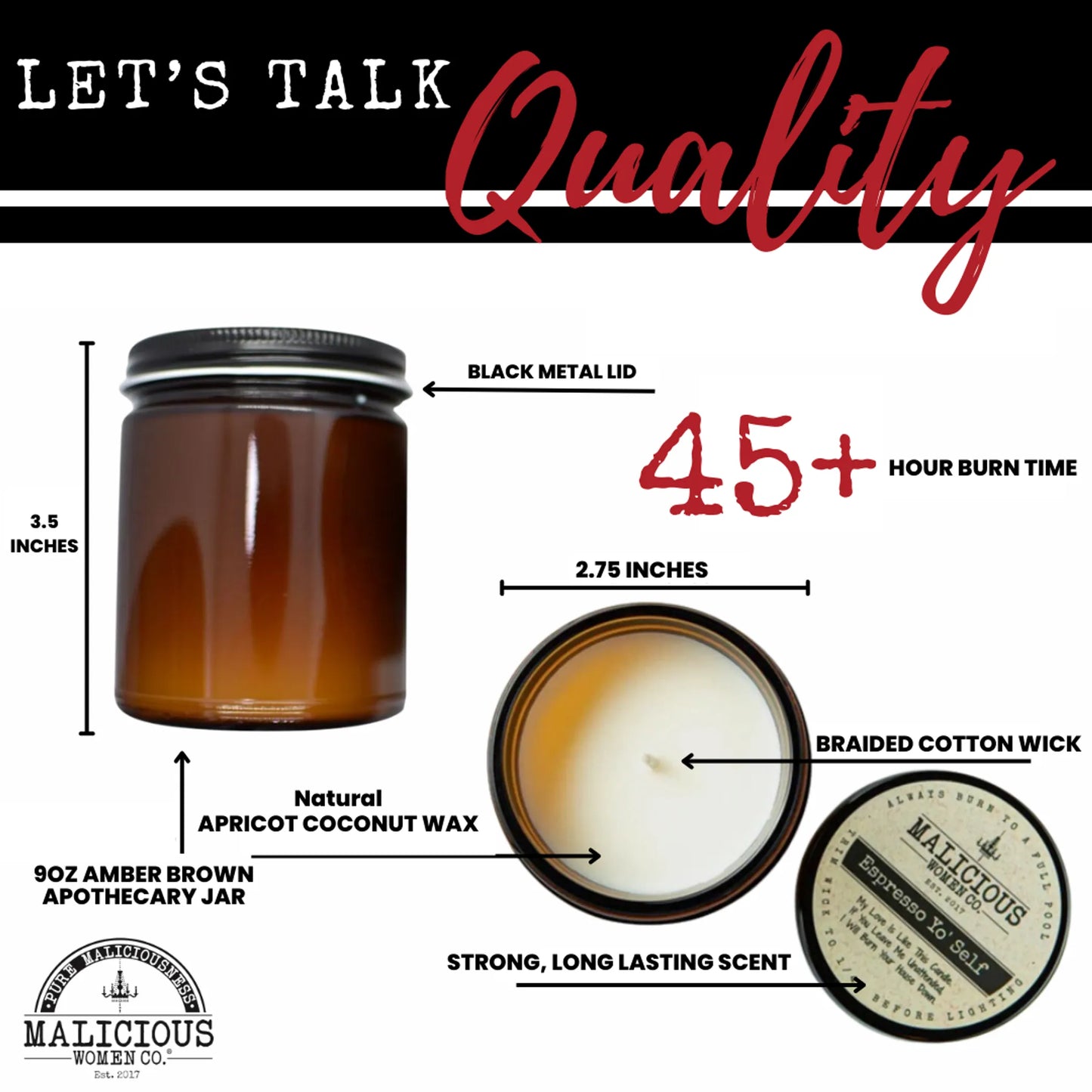 Soy Candle - Organic Soy Wax - Pear and Honeydew - USA Made