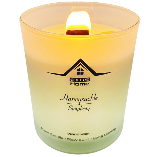 Honeysuckle Aromatic Soy Candle - Wood Wick - Handmade - USA