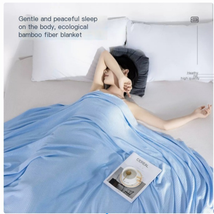 Cooling Bamboo Ice Silk Blanket - Viscose Polyester - Summer Style - USA