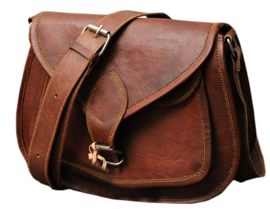Heritage Messenger Bag, Full-Grain Cow Leather, Hand-Stitched 13-inch Crossbody, India