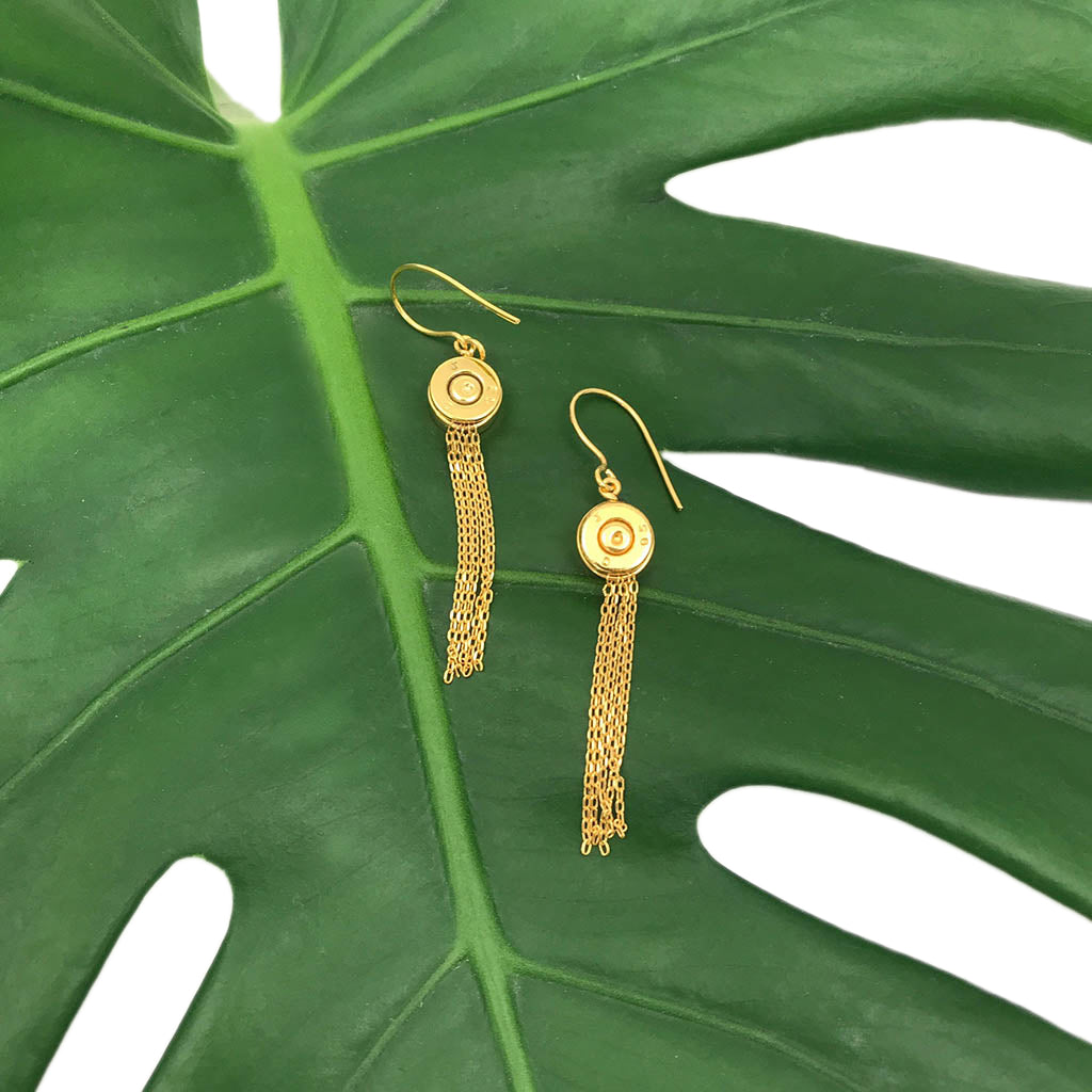 Artisan-Forged Upcycled Brass Earrings