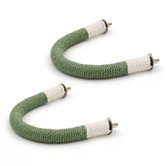 U-Shape Hemp Rope Bird Perch - Standing Platform for Small Birds - 2 Pack