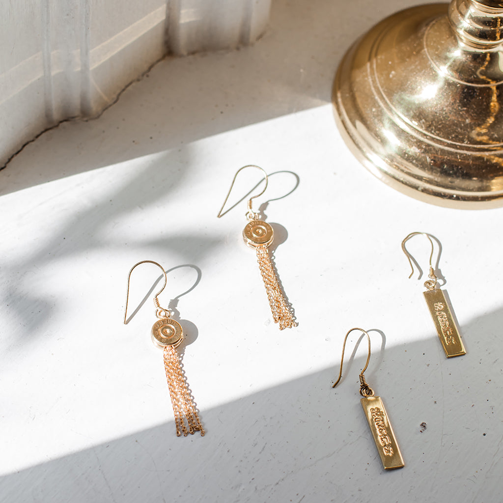 Artisan-Forged Upcycled Brass Earrings