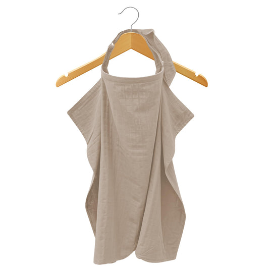 Organic Muslin Nursing Privacy Cover with Rigid Arch Neckline - Gray