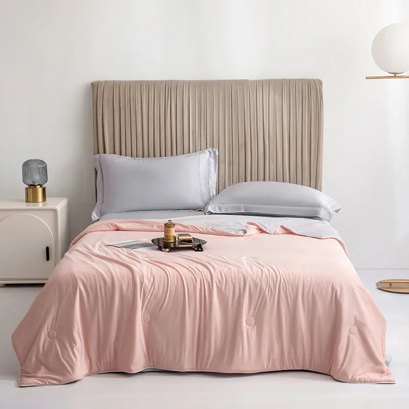 Ultra-Thin Machine Washable Cooling Silk Summer Blanket