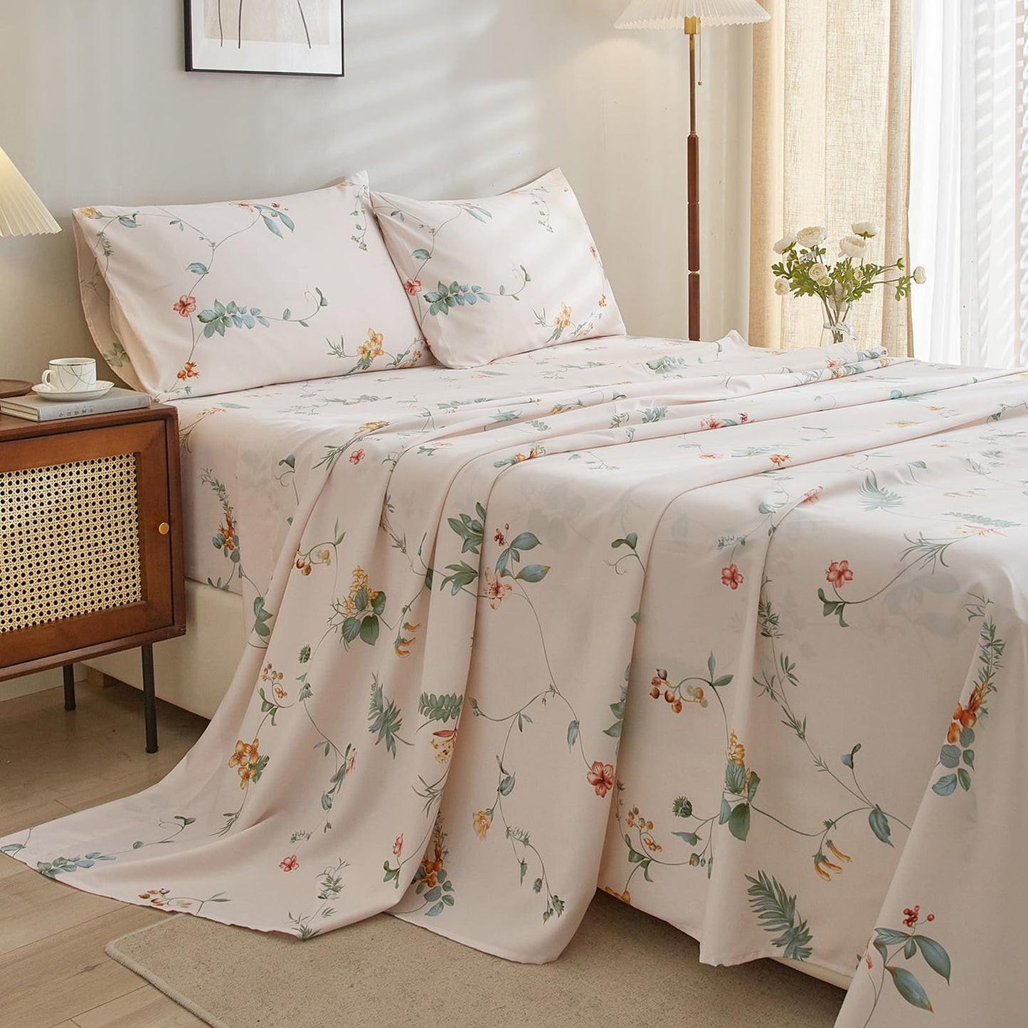 King Floral Luxury Sheet Set - Soft Bedding