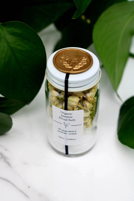 Jasmine Ritual Bath Soak - Magnesium Salt - Glass Jar - 2 Pack