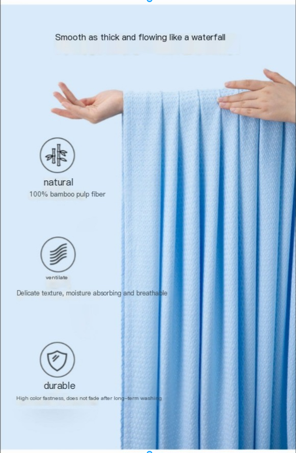 Cooling Bamboo Ice Silk Blanket - Viscose Polyester - Summer Style - USA