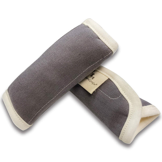 Organic Cotton Baby Car Seat Strap Covers - Extra Plush Padding - Gray