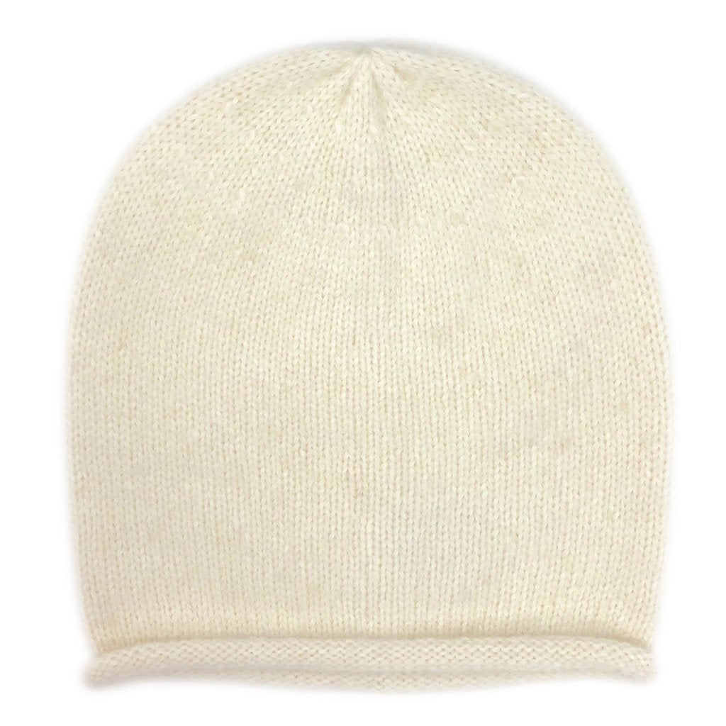 Artisan Alpaca Slouchy Beanie - Hand-Knit in Peru - Cream