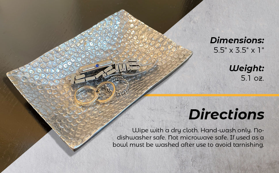 Multi-Purpose Dish - Recycled Aluminum - Minimalist Oval Style