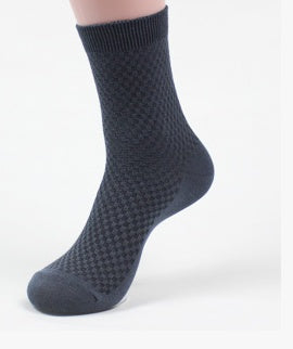 Men's Bamboo Fiber Business Socks - Patterned Knit - 5-Pair Pack