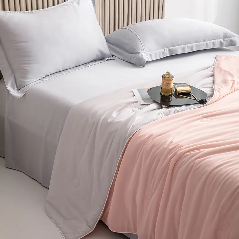 Ultra-Thin Machine Washable Cooling Silk Summer Blanket
